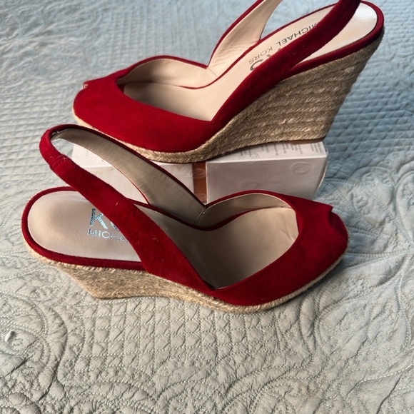 Michael Kors Red Wedge Espadrilles - Picture 1 of 5